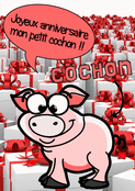 Cochon amusant pour un anniversaire joyeux